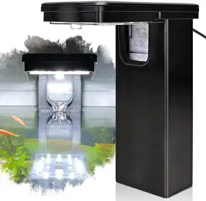 Quiet Aquarium Filter Fish Tank LED Light with 4 Color White Red Green Blue Suitable for 0.16in~0.27in Thick Tanks