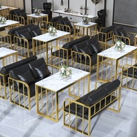 Canapé deux places en fer de style nordique, personnalisable pour les cafés et restaurants