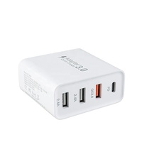 Chargeur rapide 30W 4 ports PD 3.0+QC3.0 Adaptateur secteur 48W avec prise Type C amovible pour iPhone 13 14 Pro Max Emballage cadeau