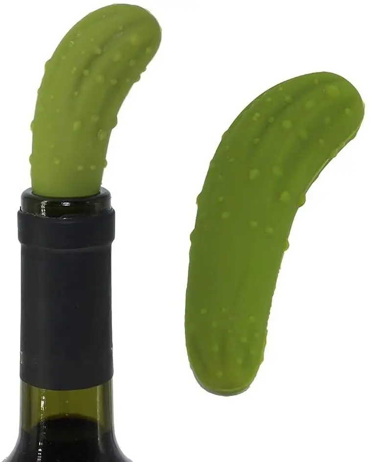 Cucumber Shaped Silicone Red Wine Bottle Stopper Plug Cork Leakproof Kitchen Accessory Deft Design