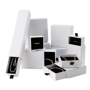 Wholesale Custom Design Rigid Paperboard Jewelry Packaging Sliding Drawer Gift Paper Jewelry <b>Box</b> for Earrings Rings Watch - Product Image 2