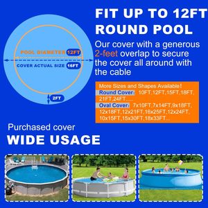<span class=keywords><strong>Bâche</strong></span> de <span class=keywords><strong>piscine</strong></span> hivernale de 3,6 m pour piscines hors sol, en PE robuste et durable, résistante au froid, anti-UV, protection contre les intempéries extrêmes, avec treuil - Product Image 2