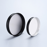 Boîte en étain ronde vide de 15 ml, 50 ml, 60 ml, 100 ml, 150 ml, avec couvercle à vis en étain noir, pot en aluminium noir, boîtes cosmétiques en aluminium, boîte en métal noir