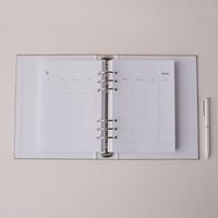 Lino logotipo personalizado vinilo clásico A4 A6 Metal lindo cuaderno bolsillo transparente 3 O D carpeta de anillas carpetas de archivos para oficina escuela