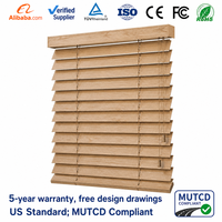 Persianas Venecianas Inteligentes Motorizadas de Aluminio con Aspecto de Madera de 50 mm para Ventanas de Piso a Techo de Villas con Control Zigbee