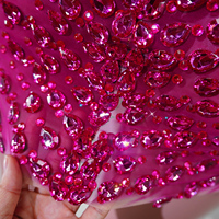 Robe mini moulante fuchsia à sequins, épaules dénudées, décolleté cœur, transparente, effet soleil, pour scène, soirée, club