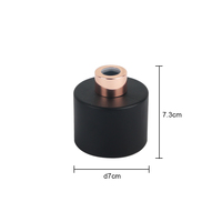 Bouteilles diffuseurs de parfum en verre rondes givrées de 100 ml avec logo sérigraphié, rechargeables, pour la décoration d'huiles essentielles à domicile, avec couvercle