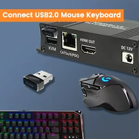 Extenseur Ethernet USB HDMIKVM 60M, câble Cat 5e/6/7, 1080P, alimentation POC