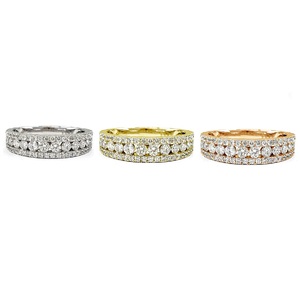 Grossiste HK – Bagues de fiançailles classiques en or blanc 18 carats, taille brillant, 56 pièces, 0,80 carat, sertissage en canal, qualité garantie - Product Image 4