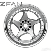 Rines de Aleación ZFAN 5x100 112 114.3 120 de 17-20 Pulgadas, 2 Piezas, Forjados en 6061-T6, Cinco Radios, Acabado Espejo, Compatibles con Nissan GTR 370Z, Audi S3, M2