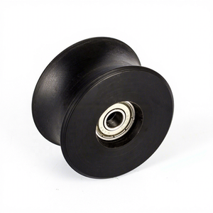 उच्च पहनने के लिए प्रतिरोधी नायलॉन प्लास्टिक रोलर स्टील शाफ्ट के साथ चरखी और असर - Product Image 1