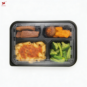 PP cibo grado plastica 4 vano pranzo scatola vassoio cibo contenitore contenitore di imballaggio con coperchi opers - Product Image 1