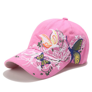 Chapeaux de camionneur California H Chapeau pour femme Créativité à la mode <span class=keywords><strong>Fleurs</strong></span> Papillon Paillettes Casquette de baseball brodée - Product Image 4