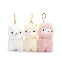 Llavero de Peluche de Llama Beige Kawaii, Accesorio Pequeño para Bolsa con Diseño de Alpaca