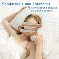 Meilleur vendeur Oreiller cervical hybride personnalisé en mousse à mémoire de forme déchiquetée avec coque en bambou, support orthopédique pour le cou, effet rafraîchissant