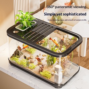Aquarium transparent haut de gamme transfrontalier et écologique avec couvercle et filtre intégré, cylindre de circulation rectangulaire pour l'élevage des poissons - Product Image 1