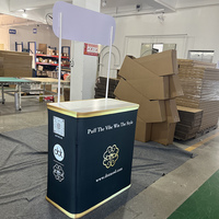 Prix d'usine Présentoir de faible puissance en plastique Table de promotion Comptoir de publicité d'exposition portable au détail