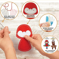 Jouet de couture éducatif précoce en feutre de laine DIY pour enfants, animaux du zoo de Noël, certifié sûr