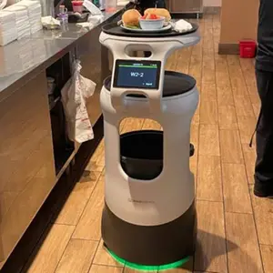 Uber Food Delivery Bot Goede Prijs Coffeeshop Gebruik Robot Serveren Restaurant Geen Contact Ober Robot