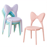 Chaise d'enfant en plastique coloré avec nœud papillon, style moderne et écologique, pour salon, vente en gros directe usine