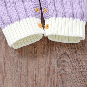 Mimixiong haut classement enfant en bas âge vêtements à manches longues combinaison dessin animé ours motif nouveau-né bébé tricoté barboteuse unisexe Onesies - Product Image 4