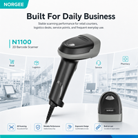 Lector de Códigos QR NORGEE N1100, Escáner de Códigos de Barras Portátil para Punto de Venta y Supermercado, RS232 USB 2D, con Soporte, en Stock