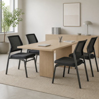 Chaise de formation moderne empilable en maille, hauteur réglable, avec accoudoirs fixes et rembourrés, structure métallique pour bureau et salle de conférence