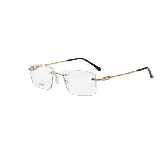 Kacamata bingkai Retro kualitas tinggi, kacamata tanpa bingkai Titanium, bingkai bulat untuk pria wanita, kacamata optik