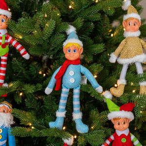 Muñeco de Elfo Navideño con Rostro de Vinilo y Piernas Largas, Adorno de Elfo de Diferentes Estilos, Decoración Navideña para el Hogar, Regalo, Juguete de Peluche de Elfo para Niños - Product Image 6
