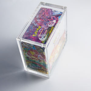 <span class=keywords><strong>Booster</strong></span> de <span class=keywords><strong>Pokemon</strong></span> en acrylique transparent personnalisé en gros boîte de présentation avec aimants puissants support de protection TCG - Product Image 1