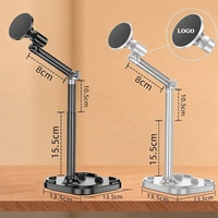 Alliage d'aluminium personnalisé 360 °   Support magnétique rotatif pour téléphone avec base anti-basculement, support magnétique de bureau réglable en hauteur pour téléphone