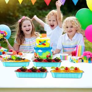 200ml Custom Card Muffin <b>Cupcake</b> Mold Colorful Disposable Aluminum Foil Baking <b>Cup</b> Bread Mini Loaf Pan with Dome Lid - Product Image 4