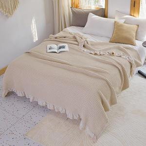 Couverture <span class=keywords><strong>de</strong></span> <span class=keywords><strong>lit</strong></span> douce en coton, 100% tricot japonais, couverture en gaufre à grains <span class=keywords><strong>de</strong></span> maïs, froncée, chaude, <span class=keywords><strong>pour</strong></span> l'été - Product Image 6