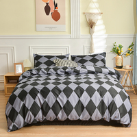 Ensemble de literie tissé écologique en polyester 100% à motif géométrique moderne, 200 fils au pouce carré, personnalisable pour la maison et l'hôtellerie