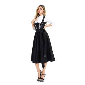 ชุดเดรส Dirndl แบบดั้งเดิมของผู้หญิงชาวบาวาเรียสำหรับฮาโลวีน ชุดแสดงบนเวทีงานคาร์นิวัลเยอรมันสำหรับผู้ใหญ่ - Product Image 5