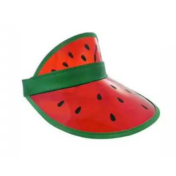 Watermelon design custom transparent sun visor caps/hats, summer pvc plastic visor caps for UV protection