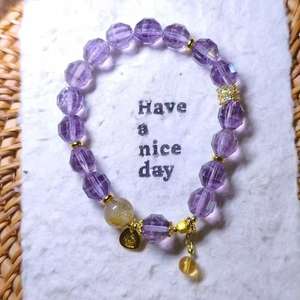 สายลูกปัดคริสตัลสีม่วง ได้รับการอวยพรด้วยโชคลาภแห่งไฟของทั้งเก้าบุตร และพลังสีม่วงมงคลที่มาจากทิศตะวันออก - Product Image 1