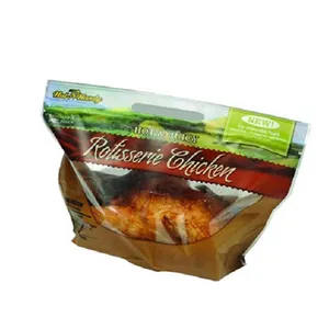 Venta al por mayor, diseño, precios baratos, papel de aluminio, bolsas de plástico para alimentos de grado alimenticio para el paquete, pollo frito caliente con ventana