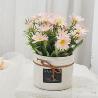 Künstlicher Chrysanthemen-Bonsai, kleiner Topf, Tischdekoration, Heimdekoration, Plastikblumen
