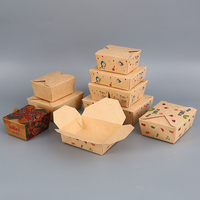 Boîte alimentaire rectangulaire personnalisée à bas prix conteneur en papier d'emballage boîte à déjeuner à emporter conteneurs alimentaires en papier kraft blanc pour repas