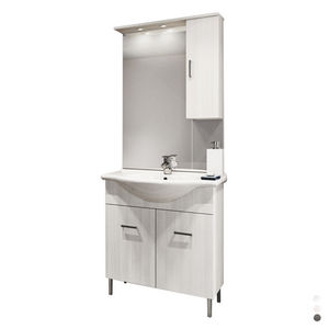 Mueble de baño Venice de 75 cm con lavabo y espejo en blanco brillante - Product Image 1