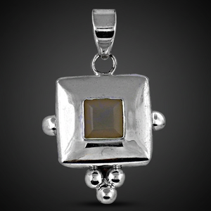 Art Palace - Colgante Geométrico de Plata 925 con Incrustaciones de Piedras Naturales, Joyería Clásica Unisex para Uso Diario - Product Image 1