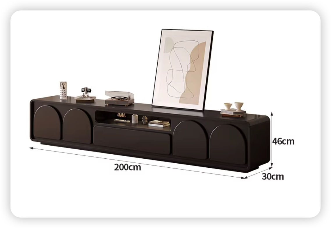 Meuble TV creux au sol 200*30*46-noir