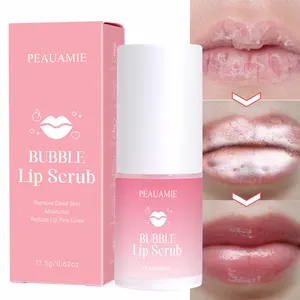 Private Label Lippen pflege Vegan Repair ing Light ening Smooth ing Pink Lippen creme Entfernen Sie Dead Skin Bubble Peeling Lippen peeling