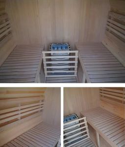 Sauna électrique extérieur en forme de <span class=keywords><strong>cube</strong></span> pour villa, 6 kW, en bois massif, système étanche, capacité personnalisable, bois électrique - Product Image 6