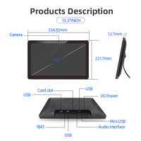 Moniteur commercial mural HD OEM, écran tactile numérique Android pour intérieur, écran LCD, garantie 1 an, modèle PR-1333T