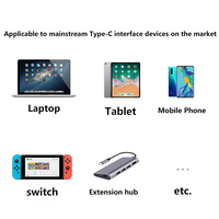 Adaptateur de courbure latérale Adaptateur magnétique USB C USB4.0 PD 100W Charge rapide 40Gbps Compatible avec les ordinateurs portables et plus d'appareils USB C