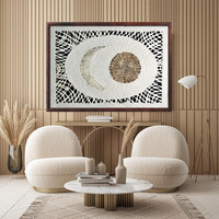 Peinture décorative murale pour salon et chambre, abstraite, moderne, minimaliste, style arctique, sur support en pulpe d'écorce d'arbre tissé à la main