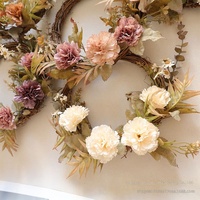Guirlande de mariage de style nordique Hua Han Ge, décoration murale pour porte/fenêtre, thème automne, œillets, décoration intérieure, fleurs artificielles en soie, 20 cm