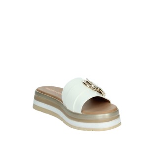 Pantofole bianche 11124-e4 con comodi sandali con zeppa a punta aperta traspirante e morbida soletta in gomma PU per la primavera estate inverno - Product Image 5